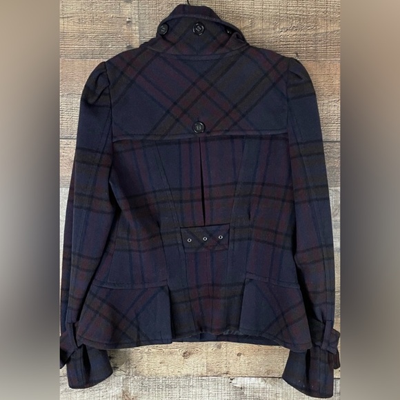 BCBGMaxAzria Ruffle Button Military Style Coat, Size XXS - Picture 6 of 8